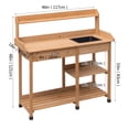 thumbnail image 3 of Gymax Outdoor Garden Potting Bench Lawn Patio Table Storage Shelf Work Station, 3 of 8