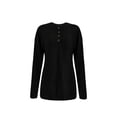 thumbnail image 3 of Women'S Long Sleeve Top Pullover V Neck Casual Loose Sweatshirt Black XL, 3 of 8
