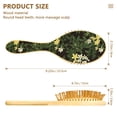 thumbnail image 3 of Art Leaves and Flowers Natural Wooden Hair Brush with Cushion for Gentle Scalp Massage, 3 of 7