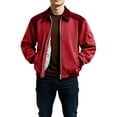 thumbnail image 5 of Men's Winter Casual Jacket with Solid Color Design, Front Pockets, Full Zipper Closure, Large Size Fit for Sports and Outdoor Adventures during Cold Weather Holidays and Daily Leisure Wear,Red,L, 5 of 6