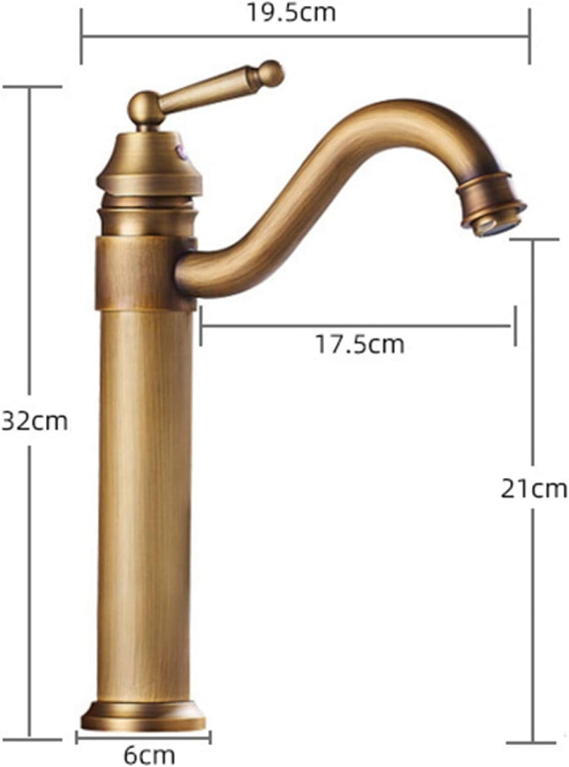 Vintage Sink Faucet Bathroom, 360° Swivel Bathroom Sink Faucet, Antique Brass, Single Handle Bathroom Faucet, Cold/Hot Water Basin Tap High, Gold