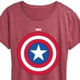 thumbnail image 3 of Marvel Captain America - Logo Shield - Women's Short Sleeve Graphic T-Shirt, 3 of 5