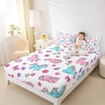 thumbnail image 3 of Metsweet Sweet Unicorn Queen Sheets 4 Pieces, Cartoon Bow Flowers Queen Sheet Sets,1 Fitted Sheet, 1 Flat Sheet and 2 Pillowcases, 3 of 5