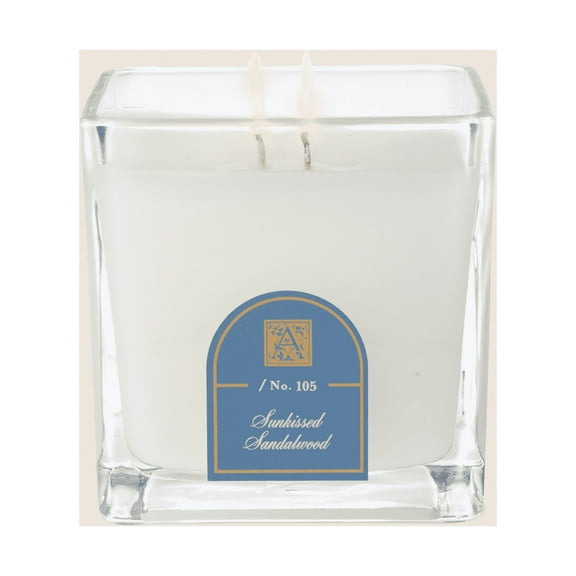 SUNKISSED SANDALWOOD  Aromatique Cube 12 oz Glass Scented Jar Candle