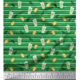 thumbnail image 1 of Soimoi Green Velvet Fabric Circle Art Geometric Print Fabric by Yard 58 Inch Wide, 1 of 5