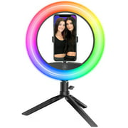 Dixie & Charli 8" Color Pro Series LED Ring Light with Table Stand and Wired Remote Control