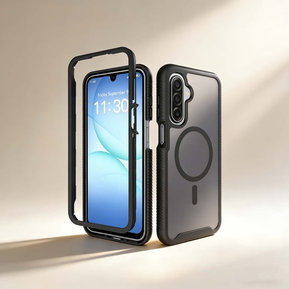 For Samsung Galaxy S26 Phone Case,2-in-1 Heavy Duty Shockrpoof Protection,Compatible With Wireless Charging,Skin-Friendly Matte Translucent Back,Non-Slip Durable Rugged Phone Case,Black