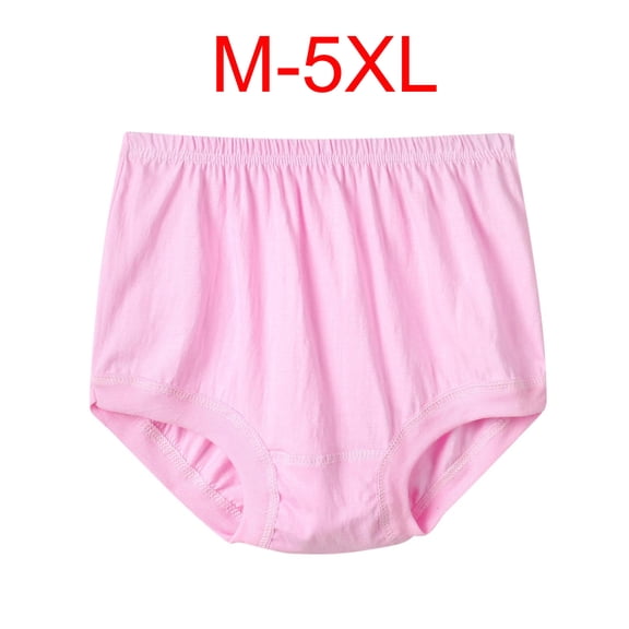 Admvng Womens Cotton Underwear Middle-aged and Elderly Underwear Solid Color Loose Underwear, Size M-5XL