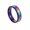 Purple, variant on Mens Titanium Steel Rainbow Ring Geometric Electroplated Band Jewelry Silver Purple Finish 6mm Width Gift Ready