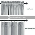 thumbnail image 4 of JIUZHEN Silver Grey Room Darkening Velvet Curtains 90 inches Long for Living Room, Soft Rod Pocket Thick Noise Reducing Window Drapes for Bedroom Home Office, 52W x 90L, Set of 2 Panels with Tiebacks, 4 of 10
