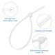 thumbnail image 3 of Uxcell 100Pcs Bridas de Montaje Push de 8 Pulgadas, Bridas de Cable de Nylon, Blancas, 3 of 6