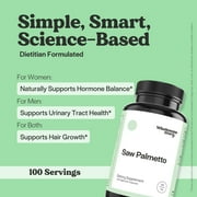 Wholesome Story Saw Palmetto Supplement for Hormonal Balance, Urinary Health, Hair Growth, 100 Ct