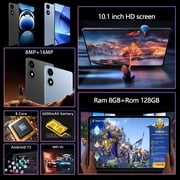 10.1 Inch Android 15 Tablet PC, 8GB RAM + 128GB ROM, T616 Octa-Core Processor, 8MP+16MP Dual Camera, 6000mAh Battery, HD Touchscreen Tablet with 5G WiFi, GPS, Quad Speakers for Gaming & Entertainment