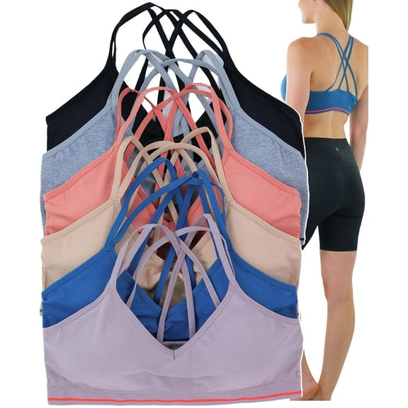 ToBeInStyle Womens Pack of 6 Non-Padded Adjustable Strap Bras