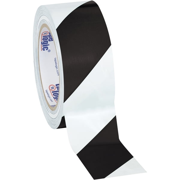Tape Logic Black/White Striped Vinyl Safety Tape 2" X 36 Yard Roll (24 Roll/Case)