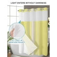 thumbnail image 4 of No Hook Cloth Fabric Shower Curtain with Snap in Liner, Yellow Beige Striped Waterproof Shower Curtains Set with See Through Top Window, Modern Farmhouse Retro Lines Bath Curtains Shower 60"x72", 4 of 6