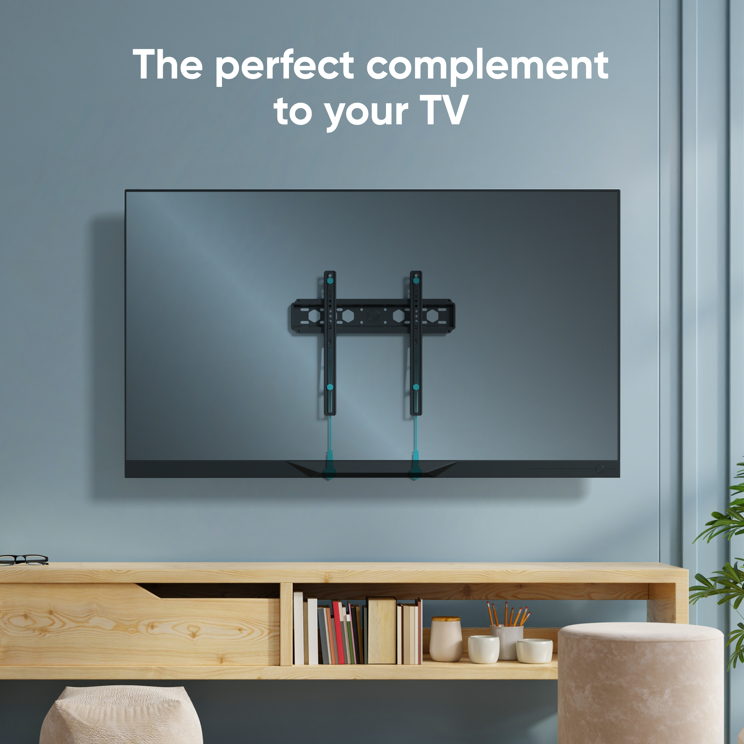 ONKRON Ultra Slim TV Wall Mount - Fixed TV Wall Mount for Most 35-65 inch Flat / Curved TVs up to 123 lbs, Low Profile TV Mount, Wall Mount TV Bracket, Max 400x400mm VESA Wall Mount, Black
