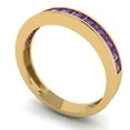thumbnail image 2 of 0.84 ct Brilliant Princess Cut Natural Amethyst 18K Yellow Gold Stackable Band SZ 6.25, 2 of 6