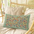 thumbnail image 4 of Boho Green Flowers Pillow Covers, Linen Long Throw Pillow Case, Spring Abstract Watercolor Floral Leaf Holiday Pillow Protector Decorative Cushion Cover for Living Room/Bedroom 20" x 36", 4 of 8