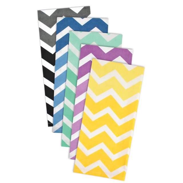 Paño de cocina Chevron amarillo Design Imports Juego de 2 18 x 28