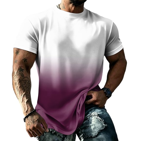 Uwinwear Men's UPF 50 UV Sun Protection Shirts Cooling Fabric Light Weight T-shirts Fast Dry Crew Neck Short Sleeve Breathable Summer Beach Outdoor Casual Top,Dark Purple,XXL