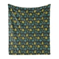 thumbnail image 1 of Botanical Soft Flannel Fleece Throw Blanket, Rhythmic Print of Exotic Monstera Palm Leaves on Dark Background, Cozy Plush for Indoor and Outdoor Use, 50" x 60", Dark Taupe Multicolor, by Ambesonne, 1 of 6