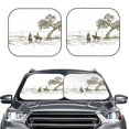 thumbnail image 2 of Vsdgher Cowboys Riding A Horse Near A Tree Print Car Windshield Sun Shade, Reflective Sunshade Window Sunshade Sun Visor Protector Fit for Cars,Trucks,SUVs-Medium, 2 of 6