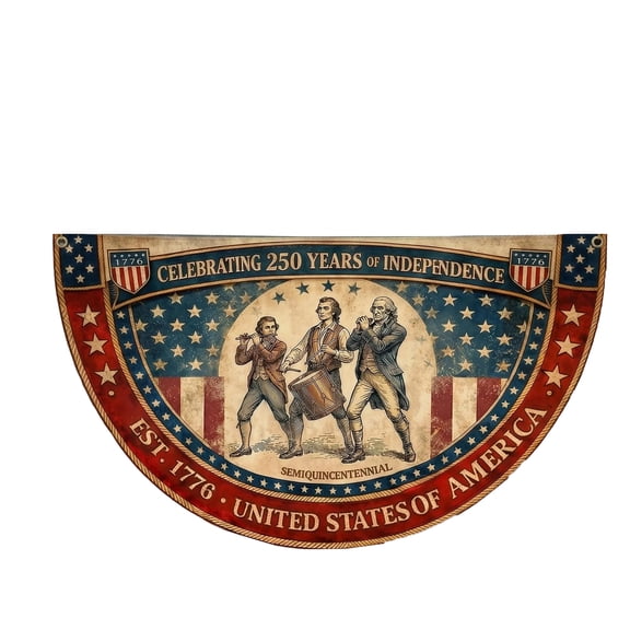 250th Anniversary USA Flag Semiquincentennial Patriotic Banner Flag Vintage Independence Celebration Decor 1776-2026 35x18in