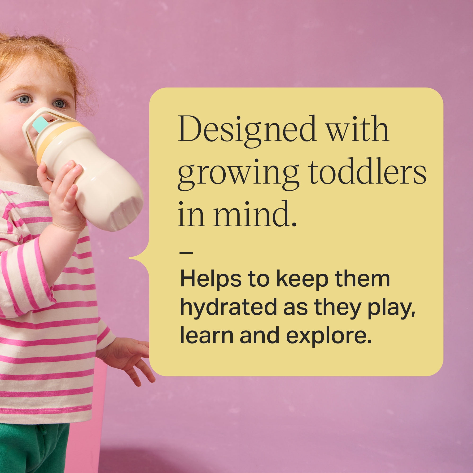 (2 pack) Tommee Tippee Insulated Toddler Sporty Straw Cup, 12m+, 9oz, Spill-Proof, Cream, 1 Pack