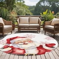 thumbnail image 4 of Round Rugs 8Ft, Red Santa Christmas Round Area Rug Washable Indoor Throw Carpet, Xmas Snowflake Watercolor Large Non Slip Circle Rug for Kids Room RV Home Decor Aesthetic, 4 of 8