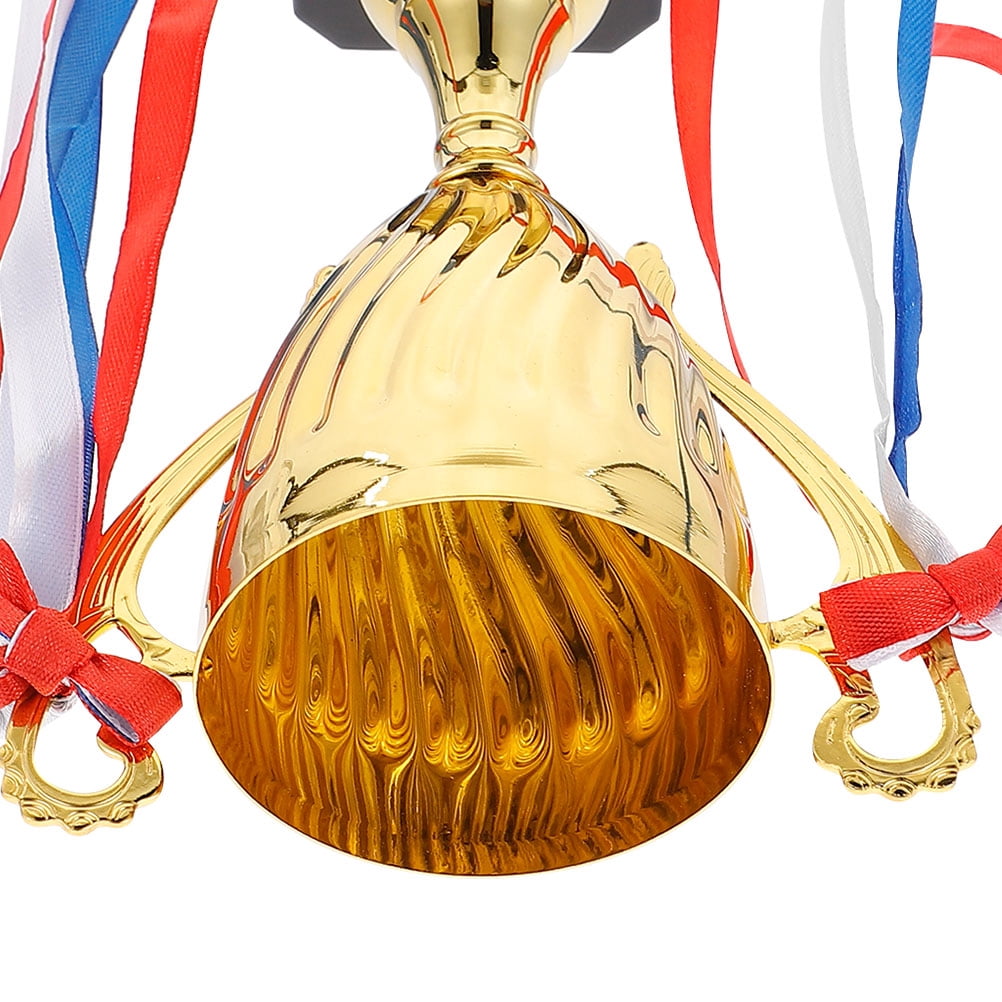 Milisten 2Pcs Small Trophy Award for Winner Teens in 9.4X3.1X3.1in Golden Metal Plastic