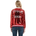 thumbnail image 2 of Womens Sequin Long Sleeve Front Zip Jacket with Ribbed Cuffs, 2 of 6