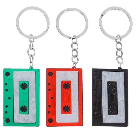 Hytrove Cassette Tape Keychain 3Pcs Retro Style for Women and Girls Wear
