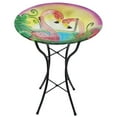 thumbnail image 1 of Angelo Décor 23.3-inch tall Flamingo Glass Birdbath with Metal Stand, 1 of 8