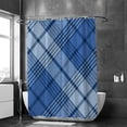 thumbnail image 2 of Coolnut Bath Shower Curtain Liners Blue Traditional Checkered Diagonal Tartan 60x72in Polyester Waterproof with 12 Curtain Hooks Bathroom Accessories Decoration, 2 of 6