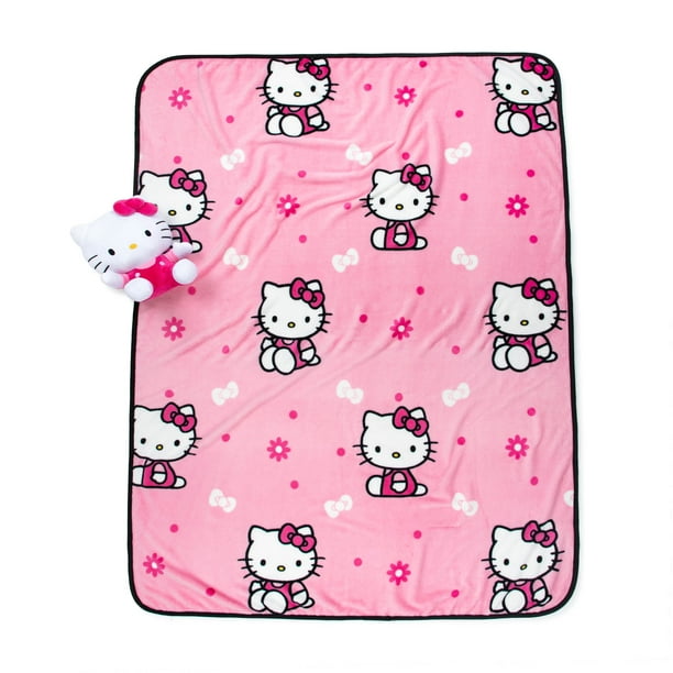Sanrio Hello Kitty Hello Girly Pink 46x60 inch Throw & Mini Pillow