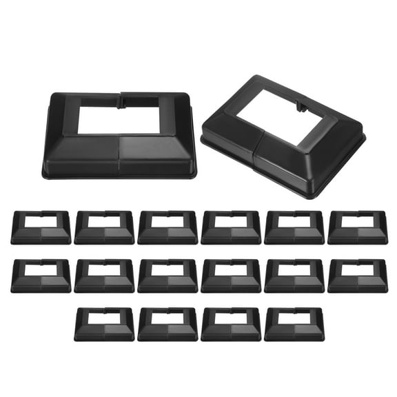 24 Pack Post Base Cover, 4.5x3.25 (Internal Size 1.5x2.5) Split Style Post Skirt, Porch Column Wrap for Post Fence Deck Cable Railing Baluster Stair Rails, Black