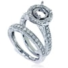 Pompeii 1ct Vintage Engagement Ring Set Semi Mount 14K White Gold (G/H,I1-I2)