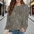 thumbnail image 2 of Tiweut Round Neck Sweatshirt for Women Floral Print Sweatshirt Loose Pullover Hoodless Long Sleeve Blouse, 2 of 4