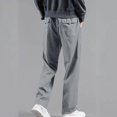 thumbnail image 5 of Men's Straight Leg Elastic Waist Joggers, Drawstring Casuals Trousers, Lightweight Quick Dry Breathable Stretchy Everyday Wear Streetwear Lounge Pants | JASKFLY,Gray 2XL, 5 of 6