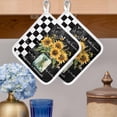 thumbnail image 2 of Sunflower Pot Holders for Kitchen Heatproof Potholder, 5 Pack Black White Check Farmhouse Bee Vase Floral Hot Pads Multipurpose Oven Pads Cloth Potholders Trivet for Cooking Baking, 2 of 8