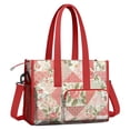 thumbnail image 2 of Teacher Tote Bag,Pioneer Flower Floral Print Pattern Teacher Utility Tote Bag,Large Work Tote Bags for Women with Multiple Pockets,Top Zipper Closure,13.8x10.6x6.7 Inch, 2 of 5