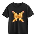 thumbnail image 2 of Piuwrlz Short Shirts Sleeve Kids Girls Graphic T-Shirts Cotton Pullover Black Size 9 Years, 2 of 10