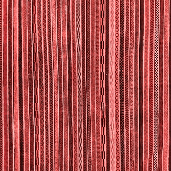 Ahgly Company Indoor Square Abstract Red Modern Area Rugs, 7' Square