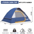 thumbnail image 3 of Camping Tent 4 Person, Waterproof Windproof Tent with Rainfly Easy Set up-Portable Dome Tents for Camping, Navy Blue, 3 of 7