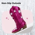 thumbnail image 3 of PATPAT Girls Western Cowgirl Boots Pointed Toe with Star Detail Tassel Fringe Vintage Platform Shoes, 3 of 9