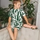 thumbnail image 4 of Balery Palm Branch With Leaves Conjunto de Pijama Infantil de Manga Corta con Estampado – Ropa de Dormir de Algodón Suave-Medium, 4 of 6
