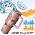 thumbnail image 5 of OBREWU Pug and Love Heart Tumbler with Handle and Lid,Pug and Love Heart 40oz Double Wall Vacuum Insulated Tumbler,Cups Gift for Women and Men, 5 of 7