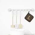 thumbnail image 3 of Letter L Chevron Black and Gold Pair of Pot Holders, 3 of 3