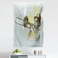 thumbnail image 1 of Yellow Black Tapestry, Trumpet Player Illustration Rock and Roll Party Classic Design, Fabric Wall Hanging Decor for Bedroom Living Room Dorm, 5 Sizes, Grey Yellow Black, by Ambesonne, 1 of 1